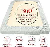 Vista 3 de NTBAY Sábana bajera ajustable únicamente – Sábana bajera de microfibra cepillada con bolsillo profundo – Suave, sin arrugas, resistente a