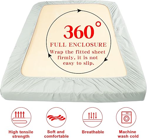 Miniatura 3 de NTBAY Sábana bajera ajustable únicamente  Sábana bajera de microfibra cepillada con bolsillo profundo  Suave, sin arrugas, resistente a la