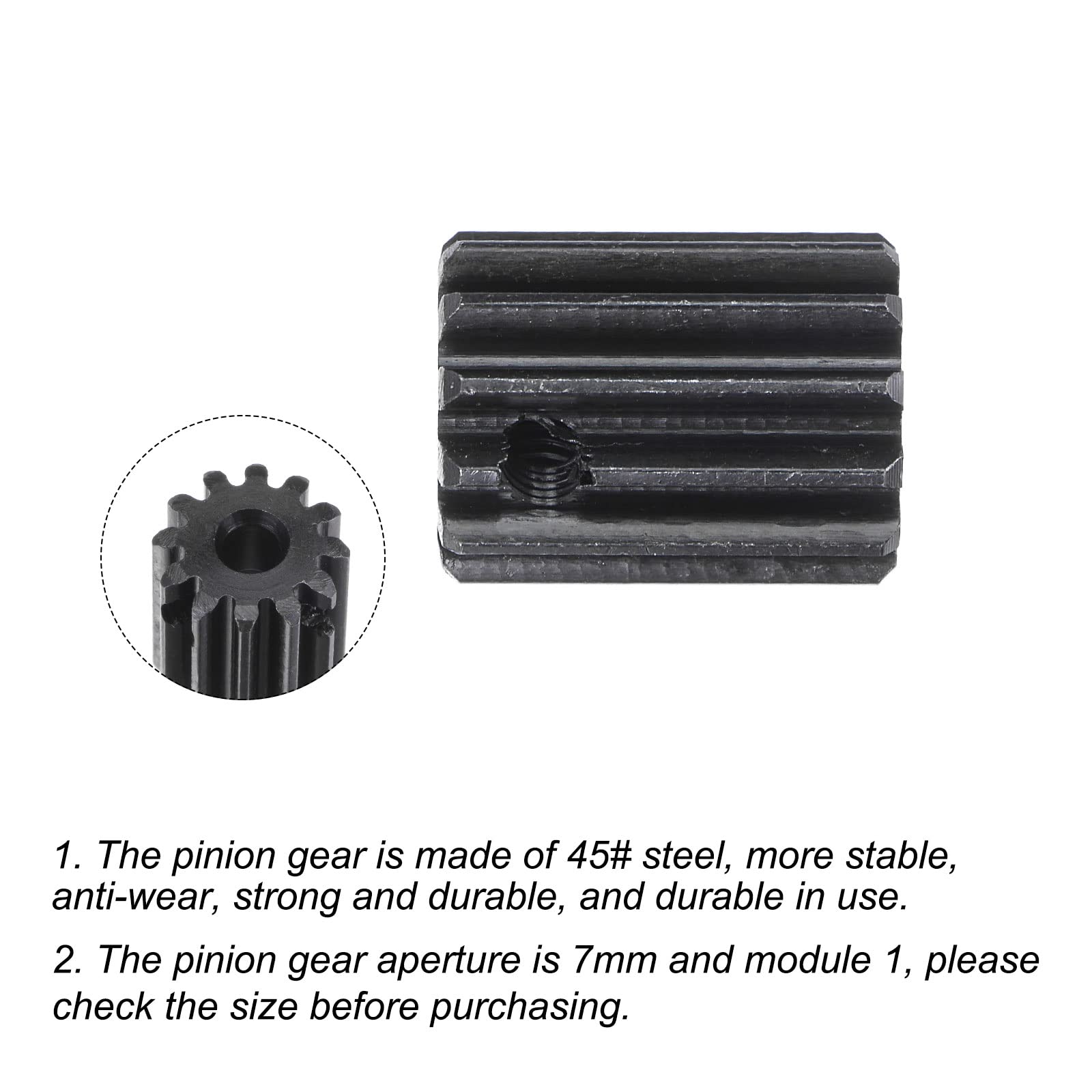 Amazon.com: uxcell 4mm Bore 12T Mod 1 Pinion Gear 15# Steel Spur