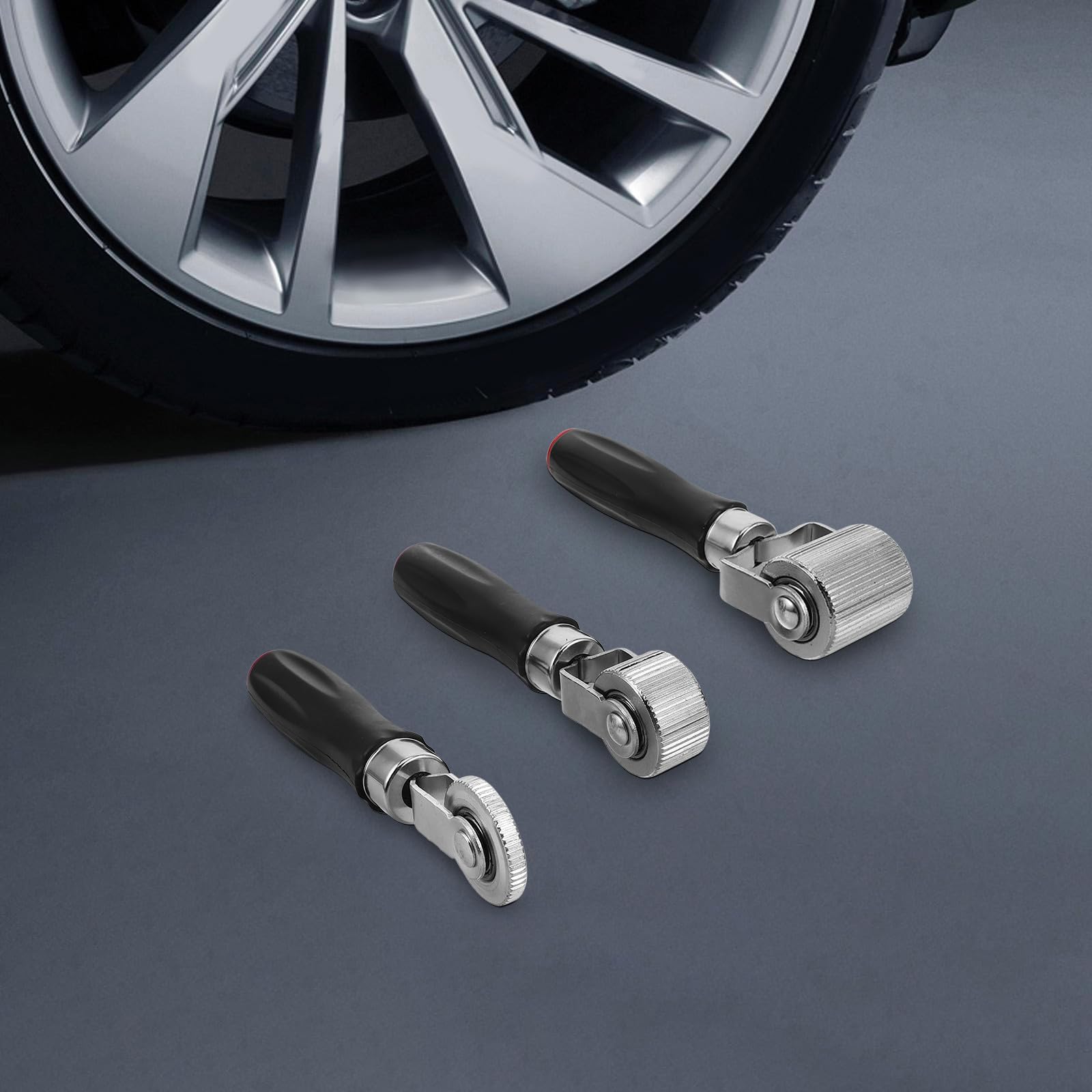 6 Stück Reifenreparatur mit 6mm und 20mm Walzen aus Kunststoff und Metall Andrückrolle für Kleine und Großen Autoreifen für Einsatz bei Pannen und Notfällen im Auto