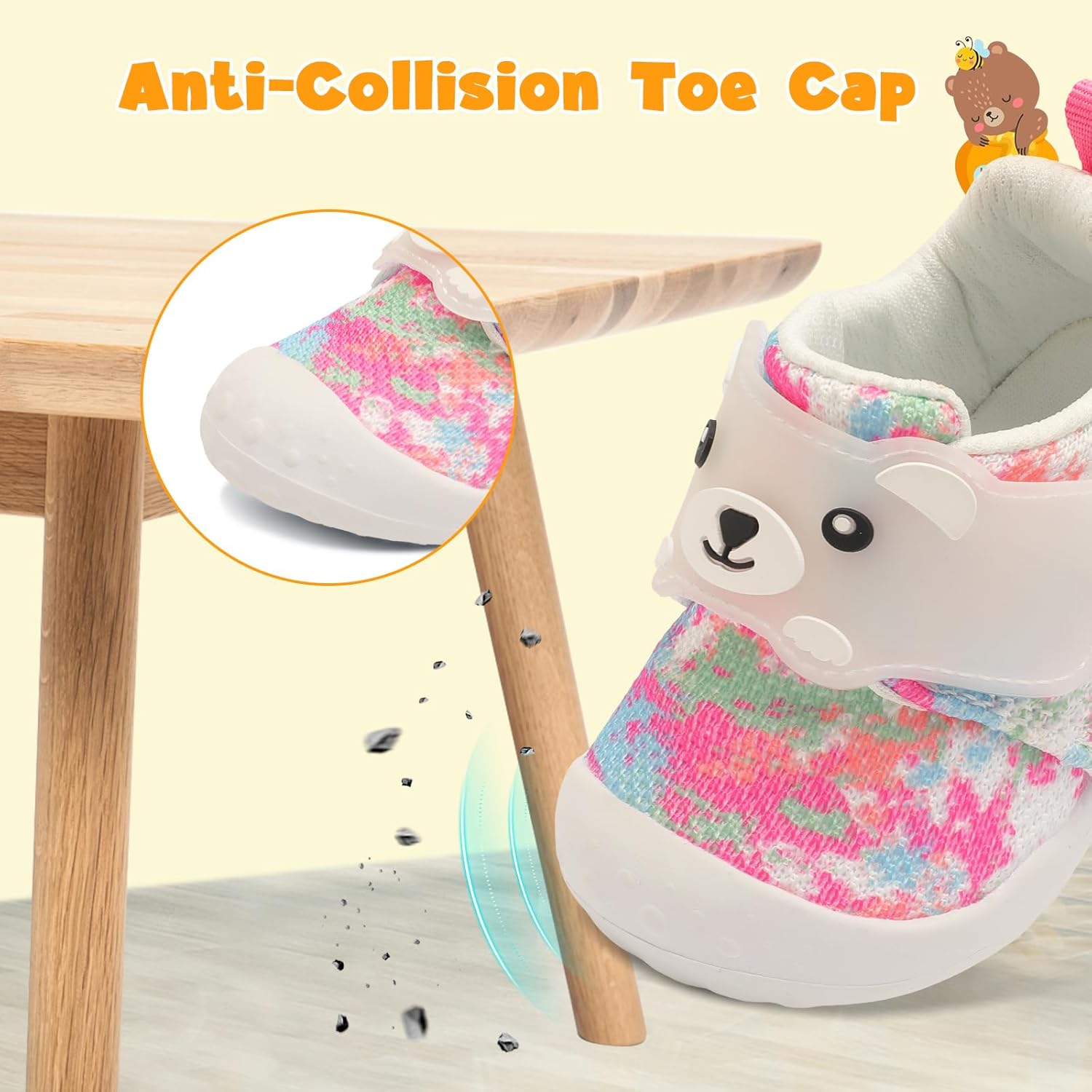 FEETCITY Baby Walking Shoes Wide Baby Shoes Boys Girls Infant Sneakers Crib Shoes Breathable Toddler Barefoot Shoes Slip On Shoes - Image 7