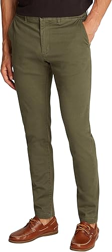 Tommy Hilfiger Chino Hombre Bleecker Printed Structure Slim Fit, Verde (Army Gre