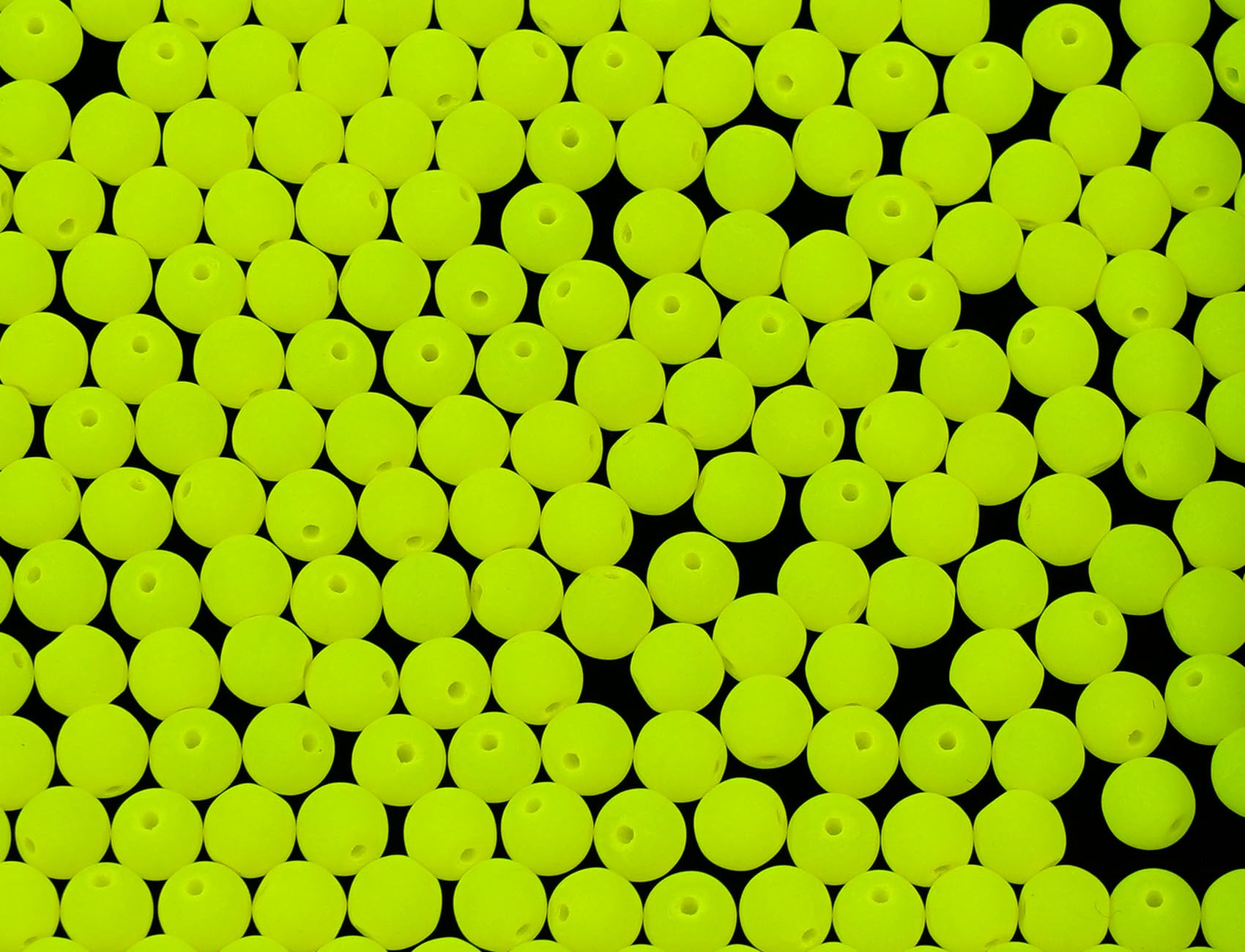 600 pcs Big Pack of 0.24in (6mm) Czech Round Druck Glass Beads with NEON Coating (Glow Under UV), Yellow (25121)