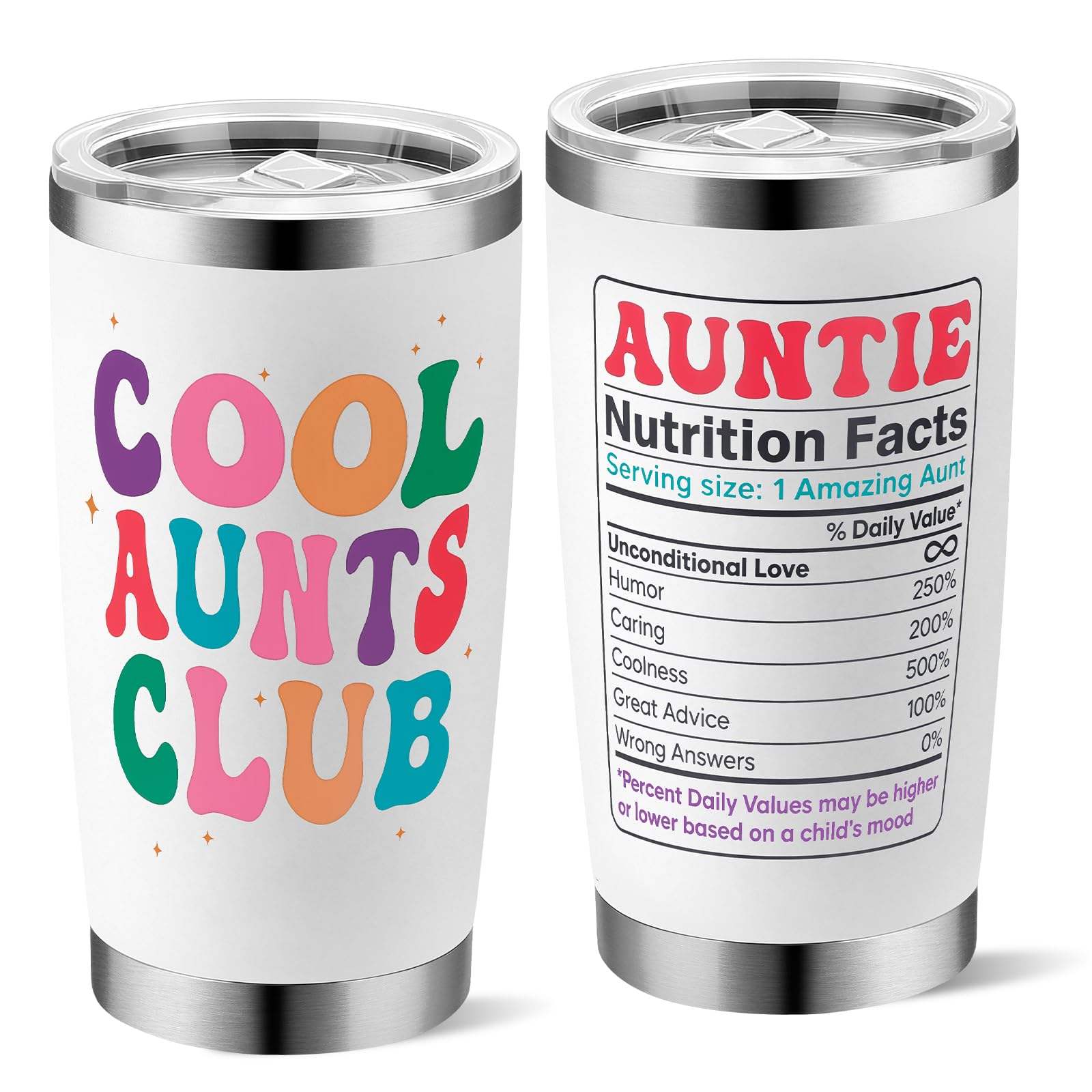 Yuecda Aunt Christmas Gifts - Cool Aunts Club Tumbler 20oz - Birthday Presents for Best Aunt Ever - Auntie Birthday Gifts Travel Mug - Unique Gift for Aunts - in My Auntie Era Coffee Tumbler
