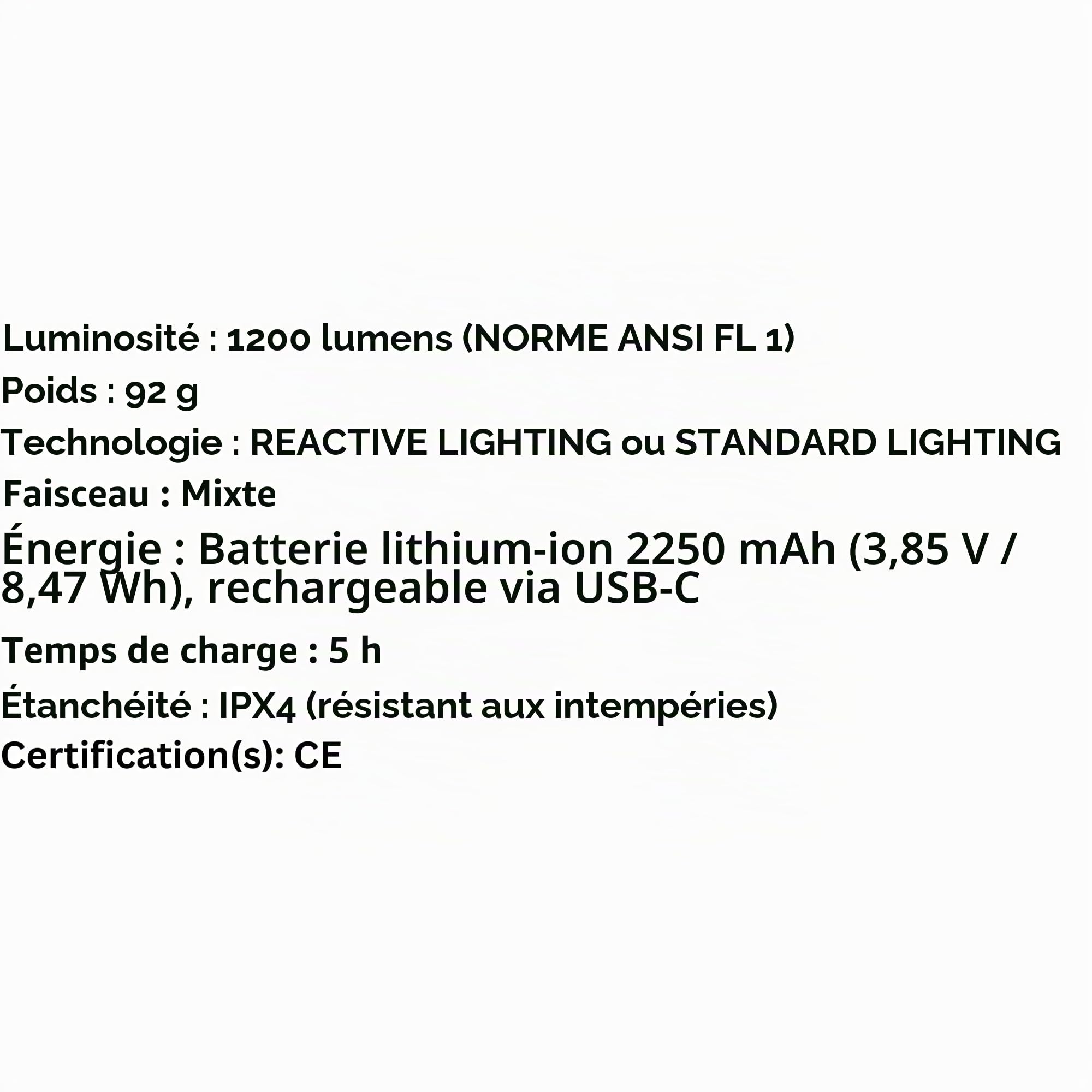 PETZL Swift RL Lampe frontale légère et rechargeable 1200 lumens Vert désert
