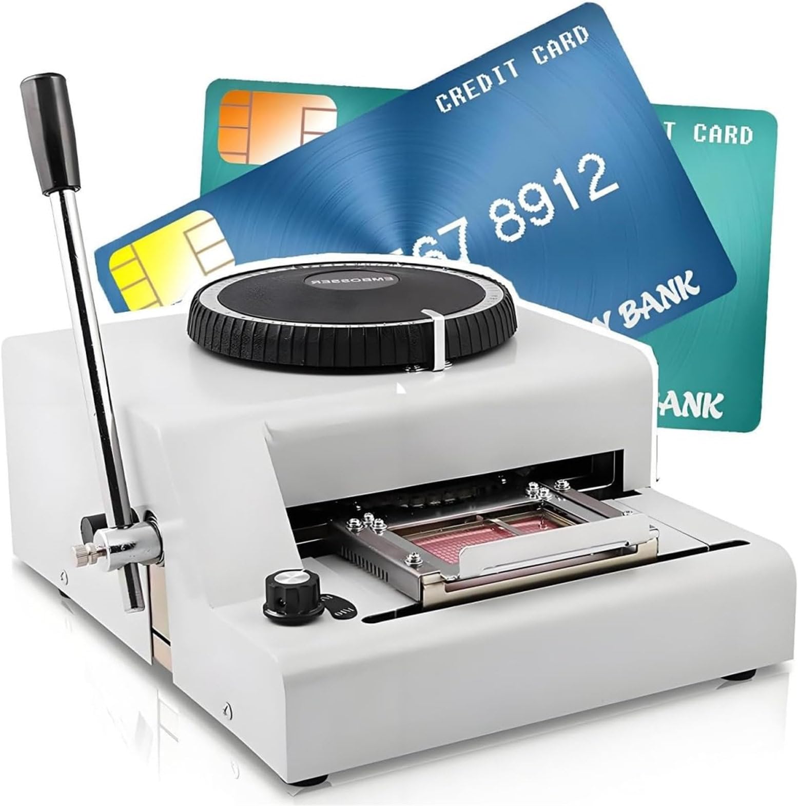 HTDRE Manual Card Embossing Machine,Dog Tag Coding Embosser Machine 72 Coded Metal Stamping Code Machine for Raised Letters/Numbers
