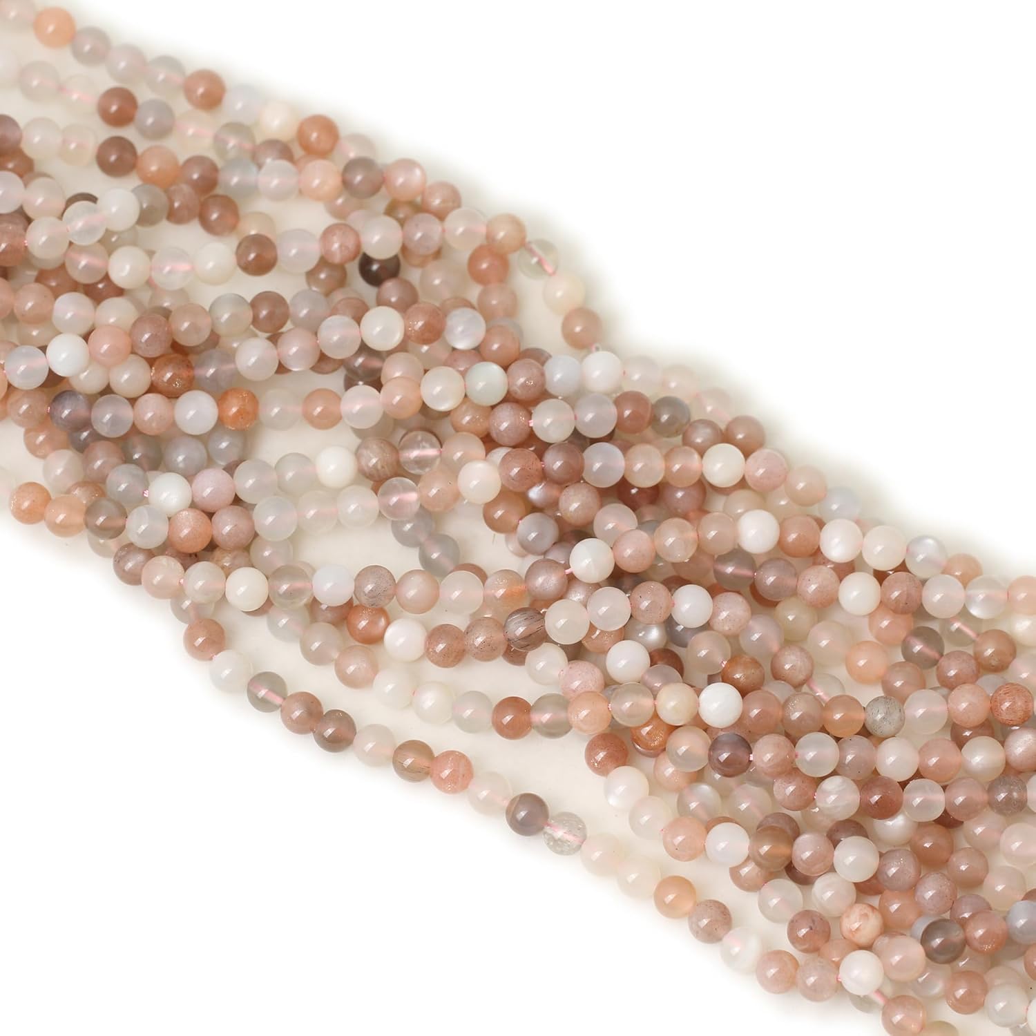 60PCS 6mm Natural Rainbow Moonstone Stone Gemstone Round Loose Beads for Jewelry Making 1 Strand 15" - Image 3