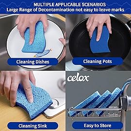 CELOX 36 Pack Non-Scratch Dish Sponge, Dual Sided Kitchen Sponges for Dishes, Long Lasting Dishwashing Household Cleaning Sponges for Kitchen, Easy to Dry and Reusable