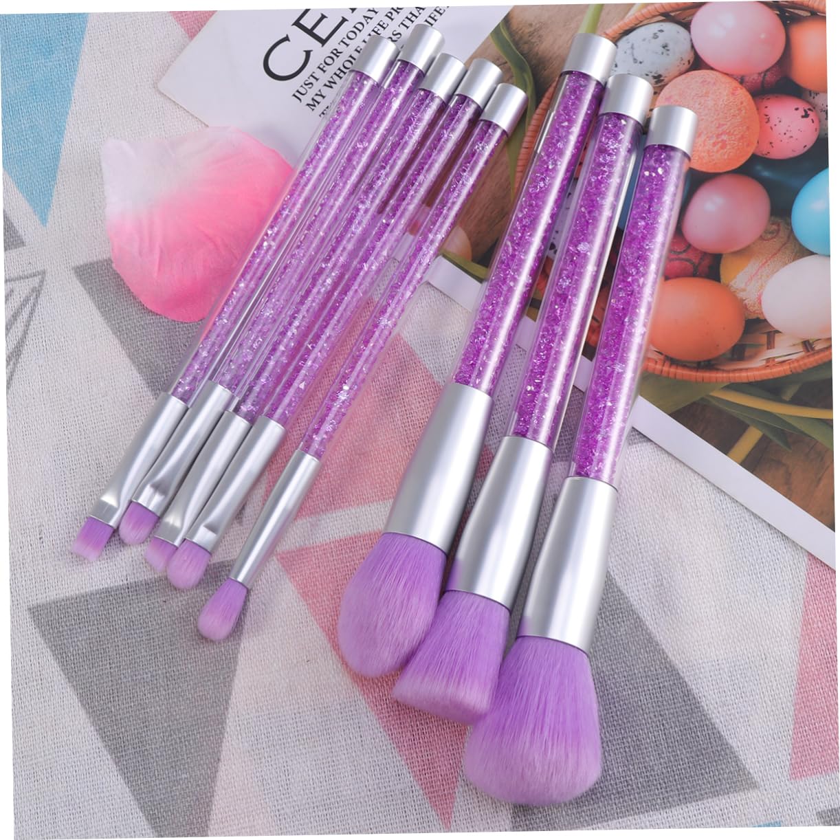 Housoutil Pièces pinceaux maquillages pinceau de maquillage pour femme pinceau à poudre pinceau cosmétique pinceau de maquillage professionnel cristal Positionner Peinture Violet