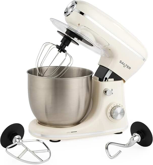 Retro Cream Stand Mixer – 5L Electric Food Kitchen Mixer, St