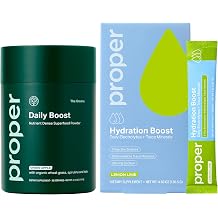 Proper, The Greens Daily Boost Organic Greens Powder + Hydration Sticks Electrolyte Powder Drink Mix Packets