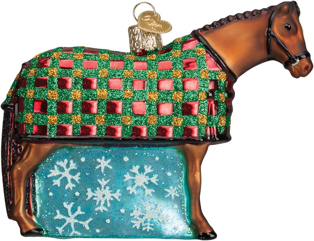Old World Christmas Adornos Copo de nieve caballo vidrio soplado adornos para el árbol de Navidad
