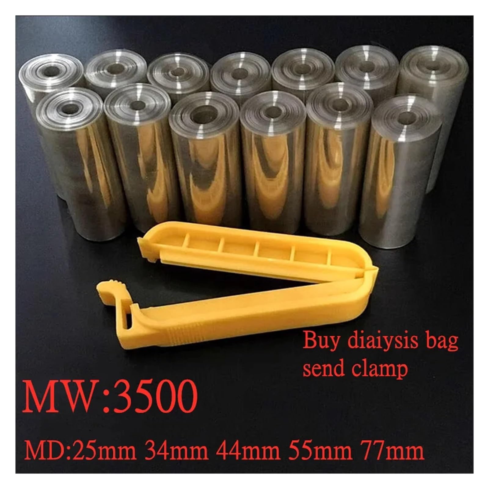 Tubo for sacca for dialisi in cellulosa rigenerata MW3500 da laboratorio da 1 o 5 metri Tubo for dialisi RC MD25/34/44/55/77mm(MD34 5meters)