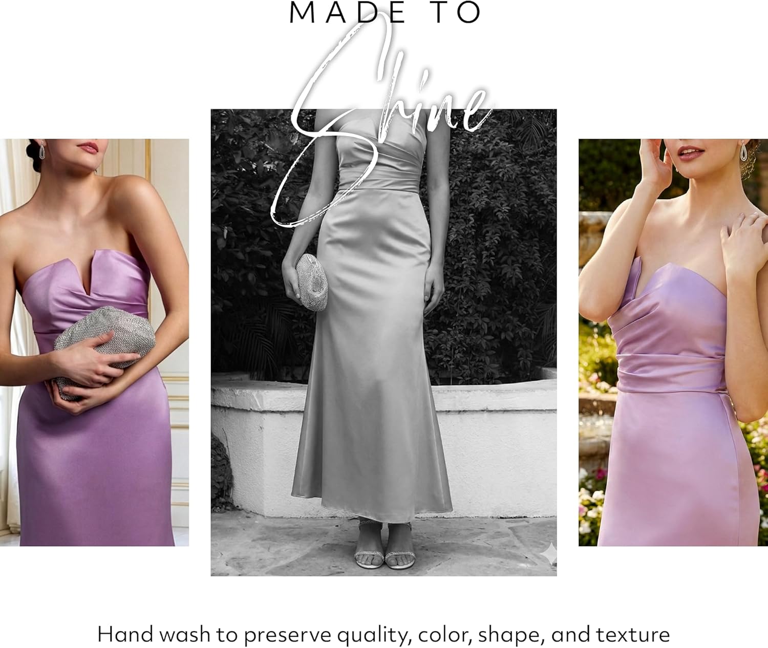 David's Bridal The Edit Studio Strapless Satin Notch Neckline Sheath Dress in Bouquet, Elegant Cocktail Dress for Weddings - Image 6