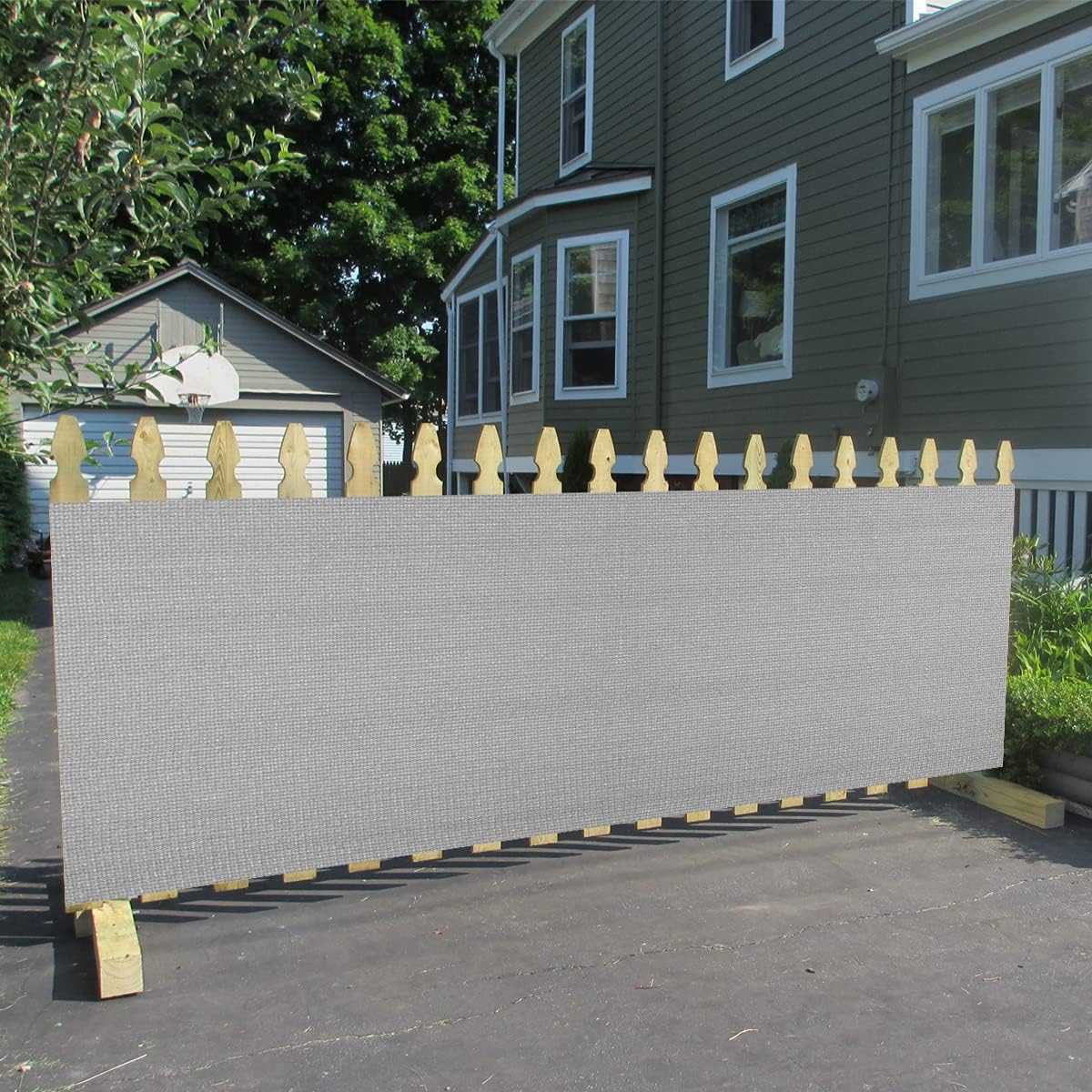 6' x 5' Grey Sun Shade Panel Privacy Screen, 95% UV Blockage Awning Shelter Fabric Cloth Screen for Pergola, Gazebo, Window, Patio - Heavy Duty Commercial Grade (Custom Size - Made in USA)