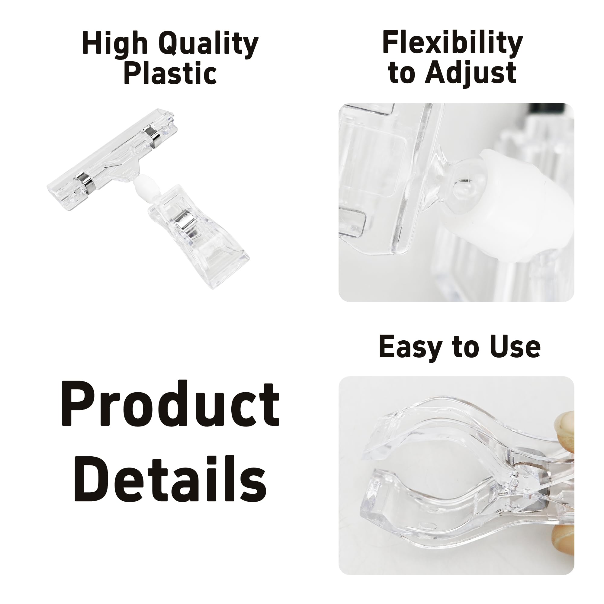 Snapklik.com : 30PCS Plastic Sign Holder Clips, Rotatable Price Signs ...