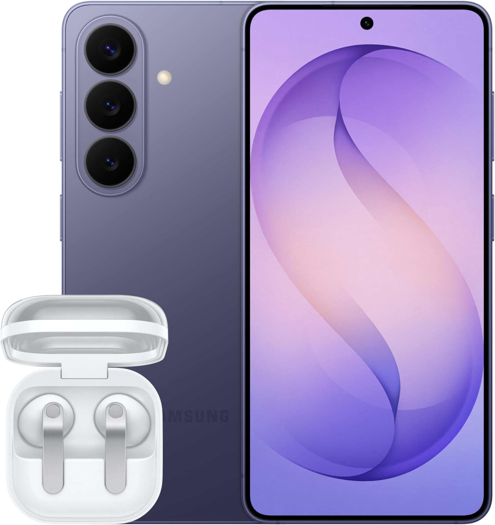 Samsung Galaxy S26 AI Phone, 50 MP Camera, 12 GB Memory, 512 GB Storage, 4300 mAh Battery, Galaxy AI, Cobalt Violet, 3 Year Samsung Extended Warranty (UK Version) with Buds4 in White