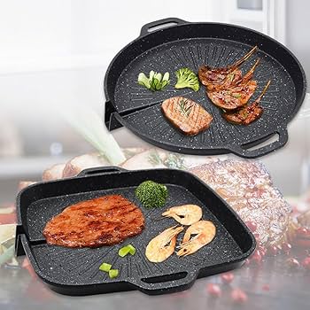 サムギョプサル焼肉用プレート鉄板 浴びんだ防止コーティング 丸型 30cm Amazon｜KAZARIKO サムギョプサル 焼肉プレート 鉄板焼き 直火式