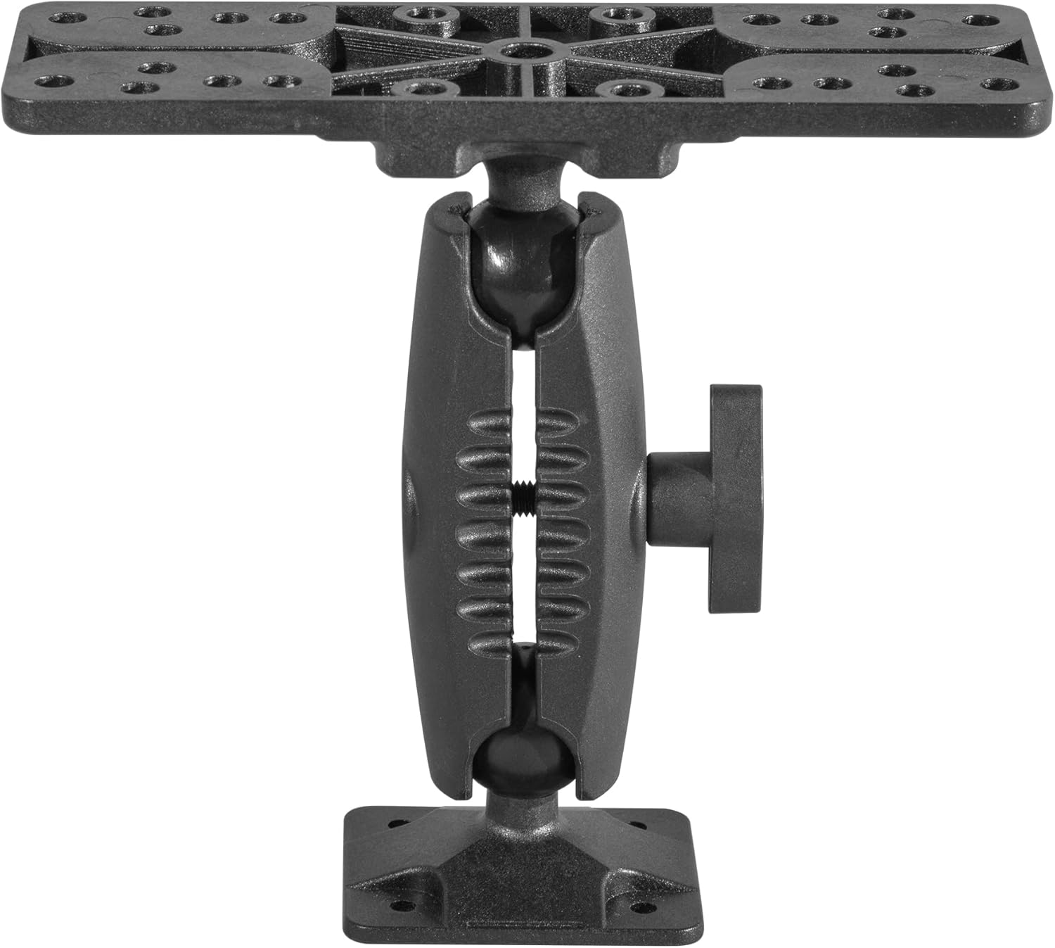 iBOLT 25mm / 1 inch Composite Universal Marine Electronic Fish Finder to Composite Rectangular AMPS Pattern Drill Base Dual Ball Mount- Featuring a 3.75-inch Composite 25mm / 1 inch Bizmount Arm