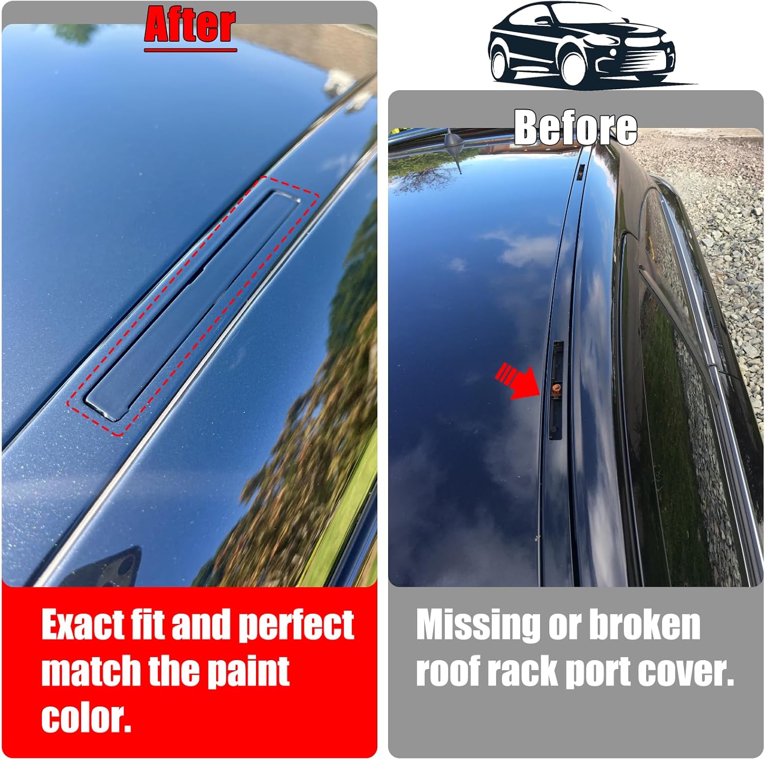 Jaronx Compatible with BMW Roof Rack Port Cover for 5 Series G30/G31,6' GT G32,7' G12, Roof Rack Molding Port Cap for BMW 530 540 640 740, 51137443691 51137443692(Carbon Black)