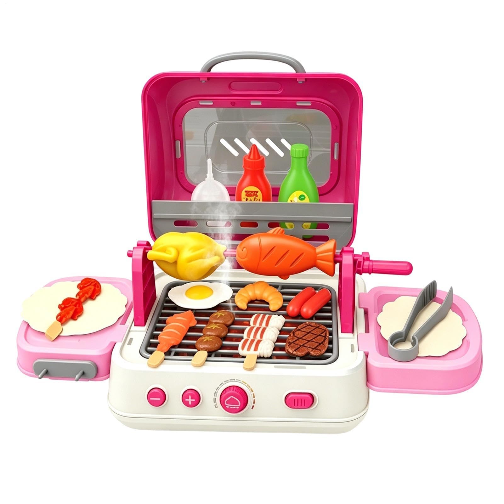 Zestaw grill BBQ dla dzieci Składany interaktywny zestaw zabawowy z | Zabawki do udawanej zabawy Na zewnątrz, pokój dziecięcy, podróż, biwak, Boże Narodzenie,