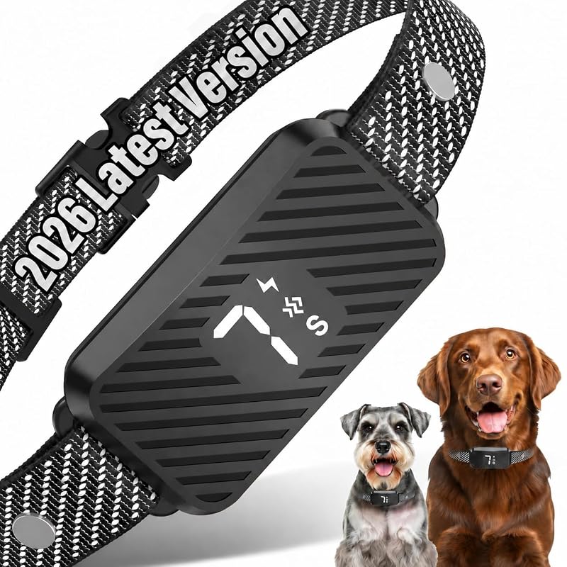 Coleira Antilatido para Cães KJKZO com Sensor Duplo, 3 Modos e 7 Níveis de Sensibilidade, Preta Fosca, 1 unidade