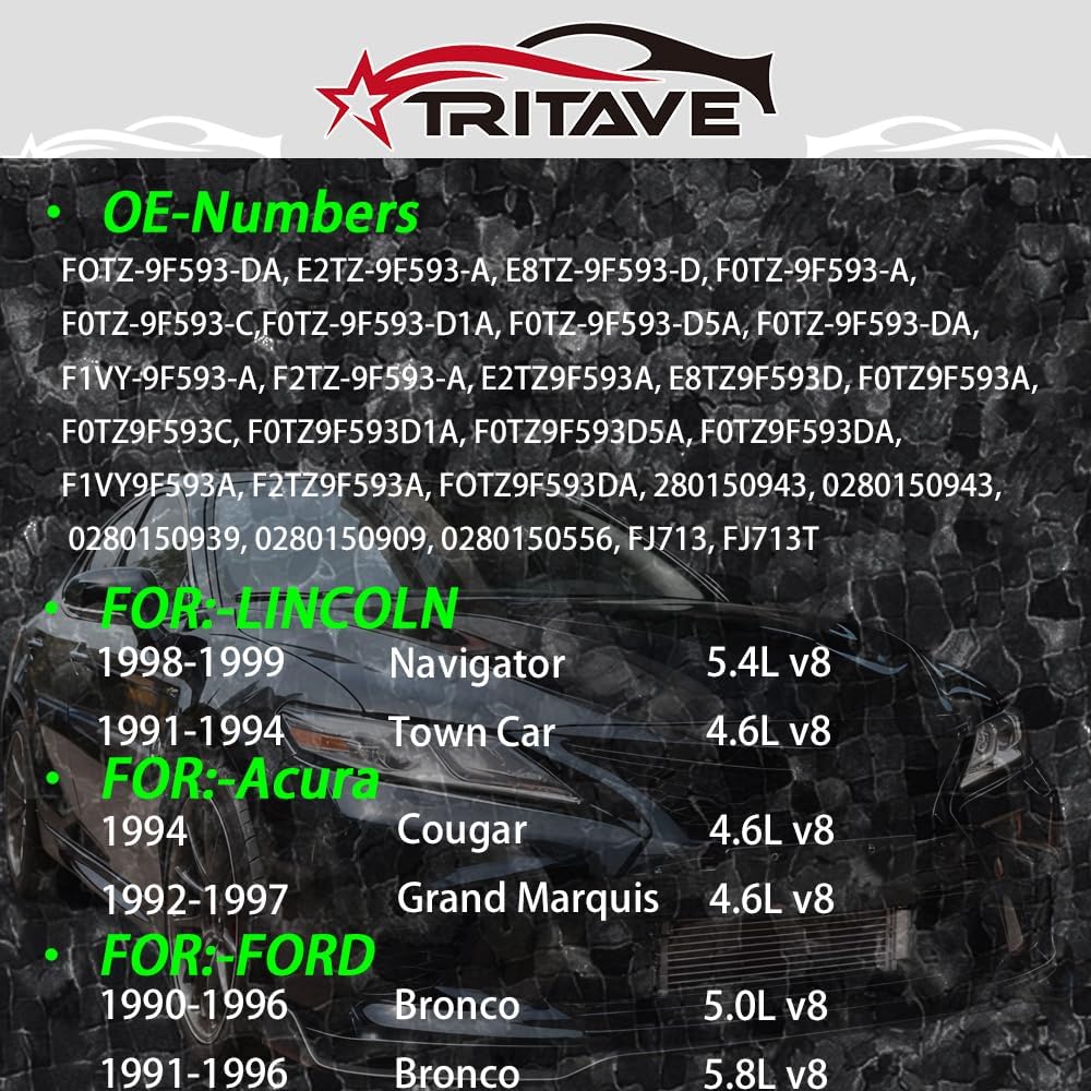 Upgraded Fuel Injectors Compatible with Ford F150 1997-2003 ;Mustang 1996-2004 F250 F350 E150 E250 E350 Bronco;Lincoln Navigator OE#0280150943, 0280150939, 0280150909(8 Pcs)