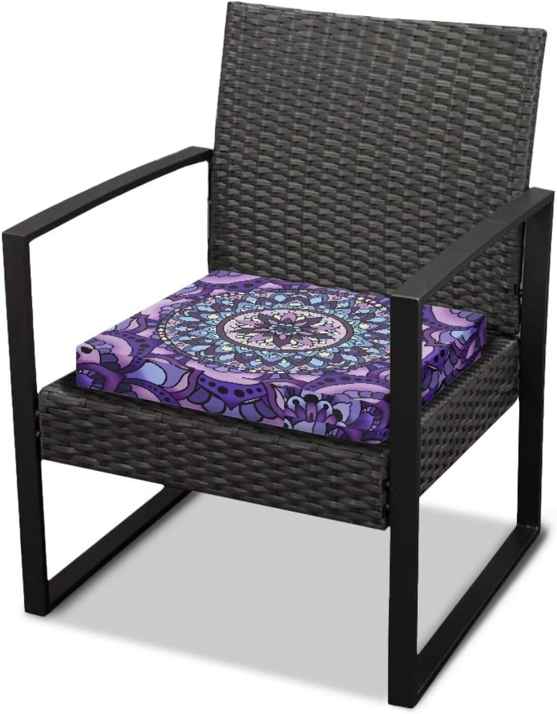 Purple Mandala Waterproof Couch Cushion Covers 4 Pieces Stretch Cushion Slipcovers for Sofa Easy Installation Outdoor Slipcovers for Chairs-L