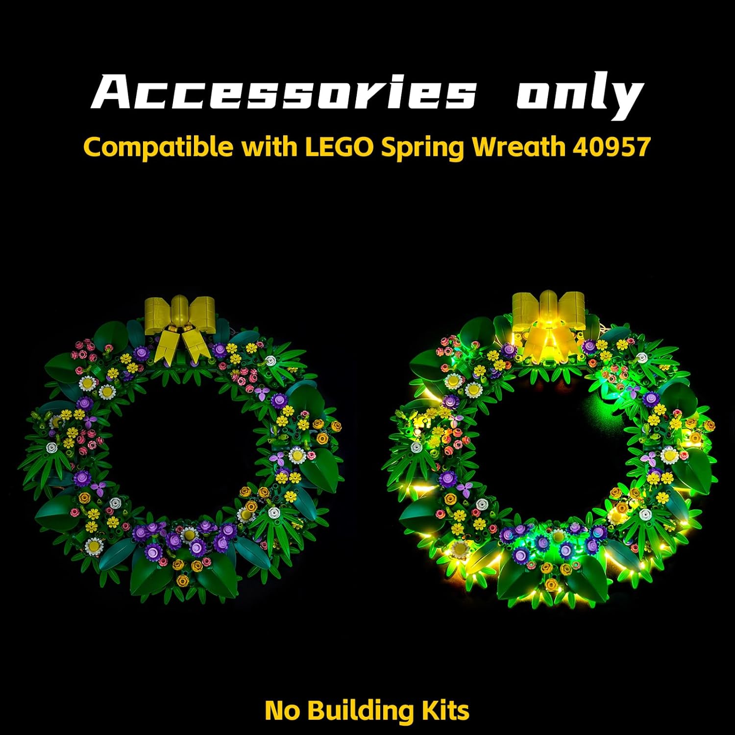 BrickBling LED Light Compatible with Lego Spring Wreath, Creative Lighting Compatible with Lego 40957- Excluding Model (Upgraded Version Light)