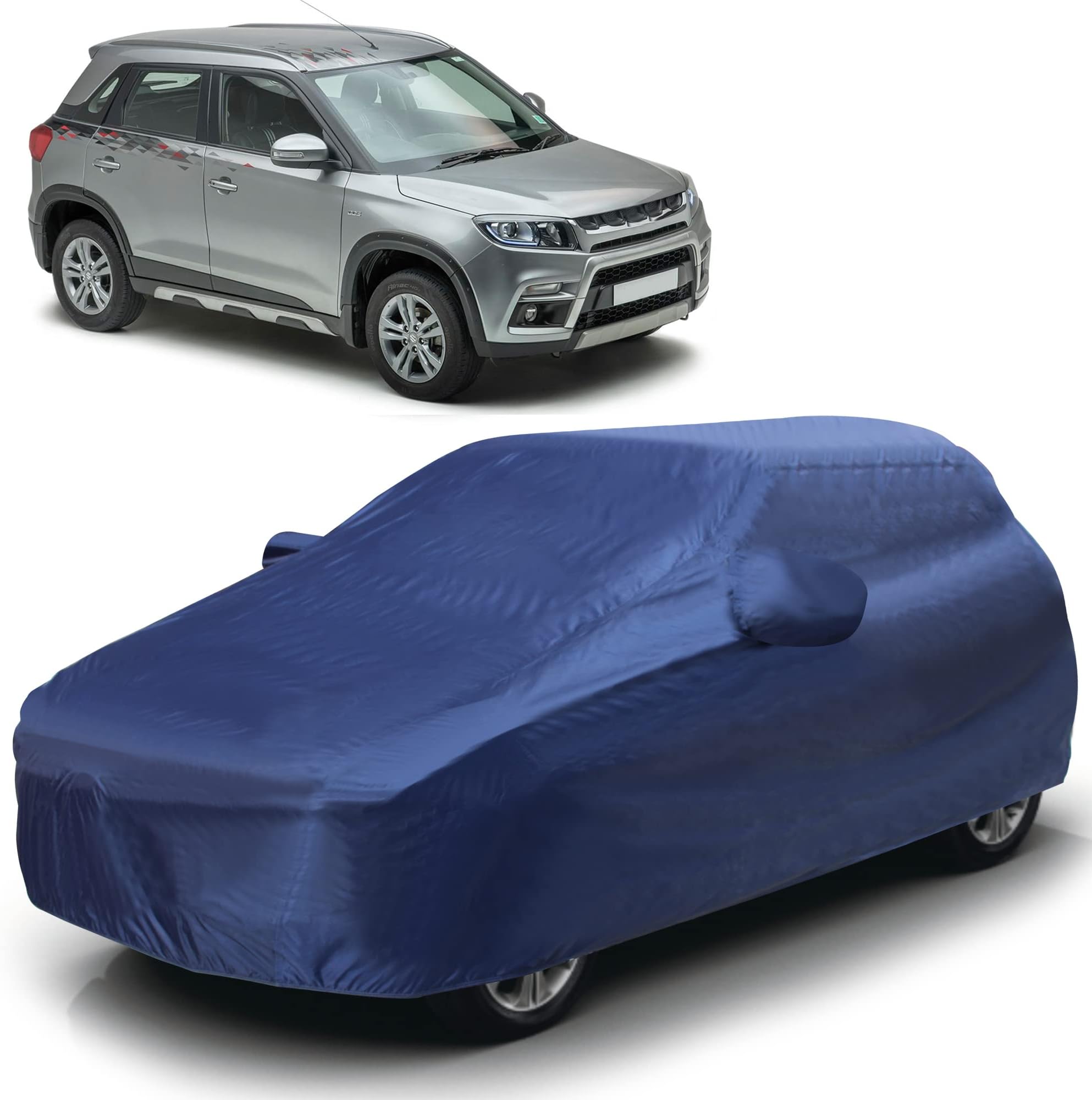 Car Cover Waterproof TF-I for Maruti Vitara Brezza [Year 2015 Onwards] - Vitara Brezza Car Cover Dust & UV Protection Vitara Brezza Car Body Cover with Mirror Pocket Soft Cotton Lining