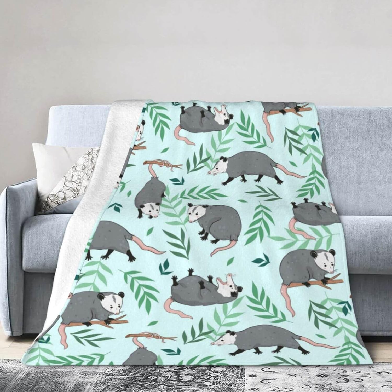 Opossum Blanket for Boys Girls, Cute Possum Themed Design Printed Throw Blankets for Kids Lap, Chair Sofa, Warm Soft Cozy Blanket, 40"x 50" - Image 7
