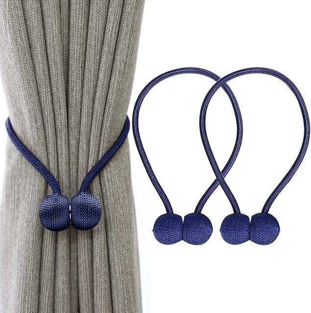 IHClink Magnetic Curtain Tiebacks - Buckles Binding Tie Blue