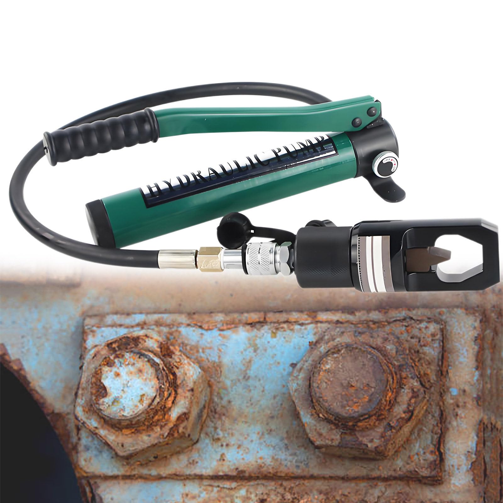 IUokLU Manual Nut Cutter Separator, Hydraulic Nut Cutter Breaker Tool, Nut Cutter Tool, Portable Hydraulic Screw Splitter, for Removing Rusty Broken Damaged Nut (16t)