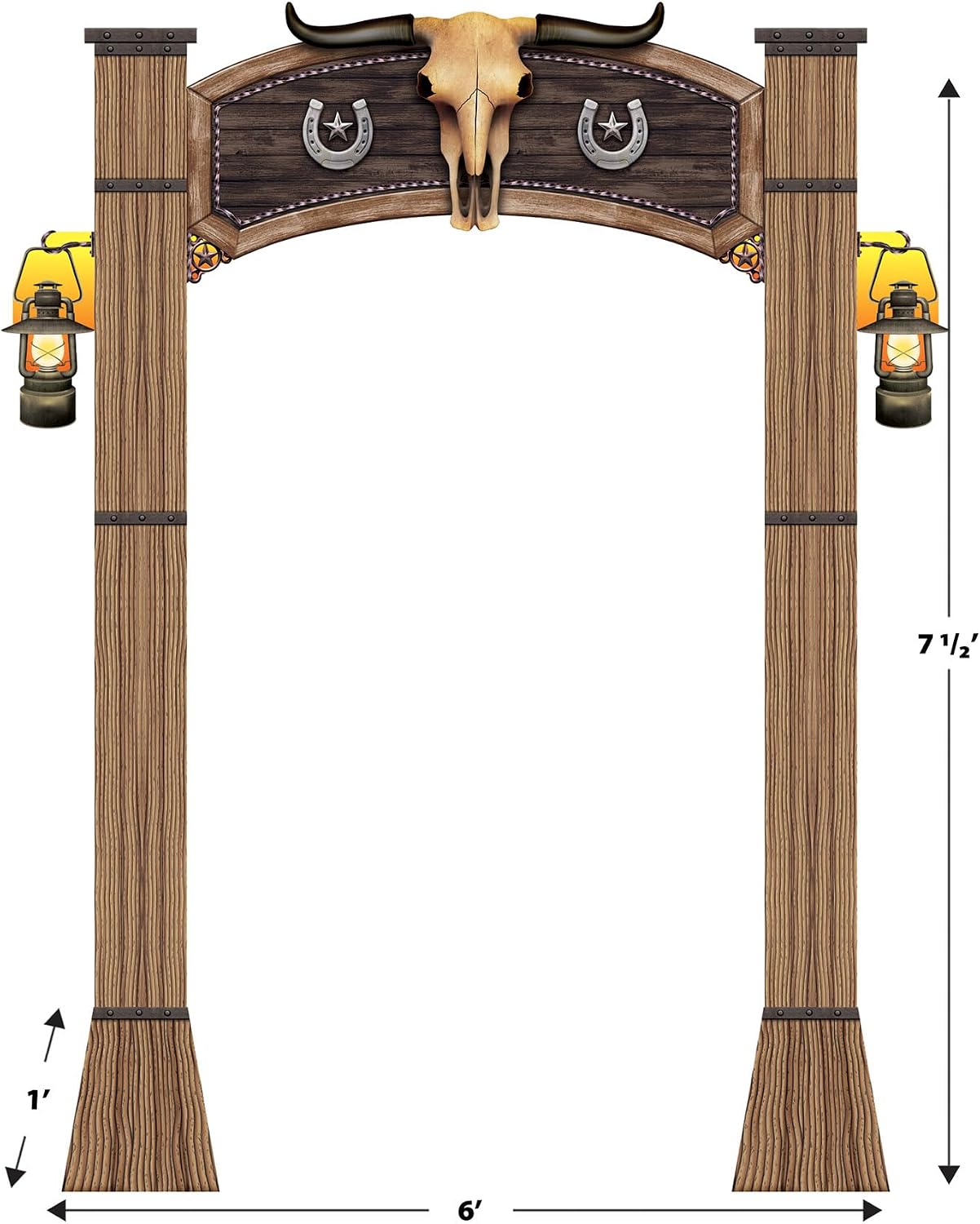 Western 3D Archway Decoration - 7.5' - Brown