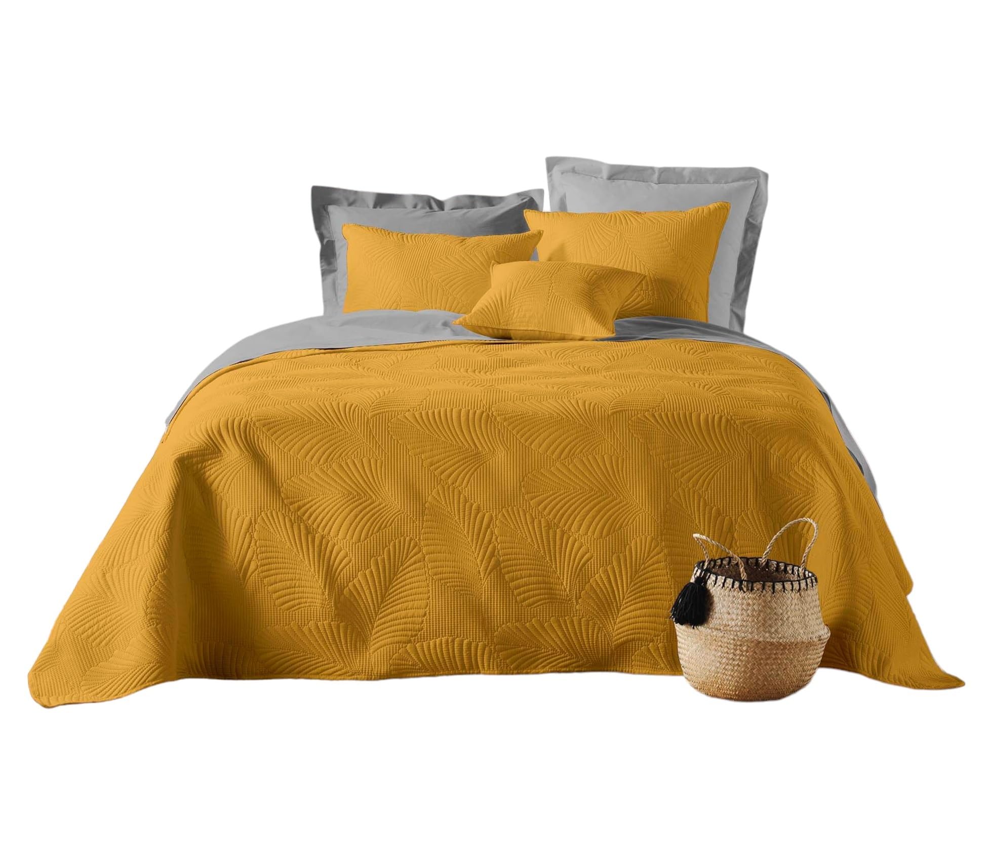 Douceur D'Intérieur, Quilted Bedspread 220 X 240 Cm Microfibre Plain White