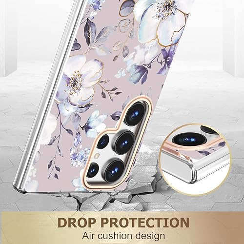 Miniatura 3 de MILPROX Funda compatible con Samsung Galaxy S23 Ultra Flower, bonito diseño de funda para niñas y mujeres, a prueba de golpes, patrón floral, parte