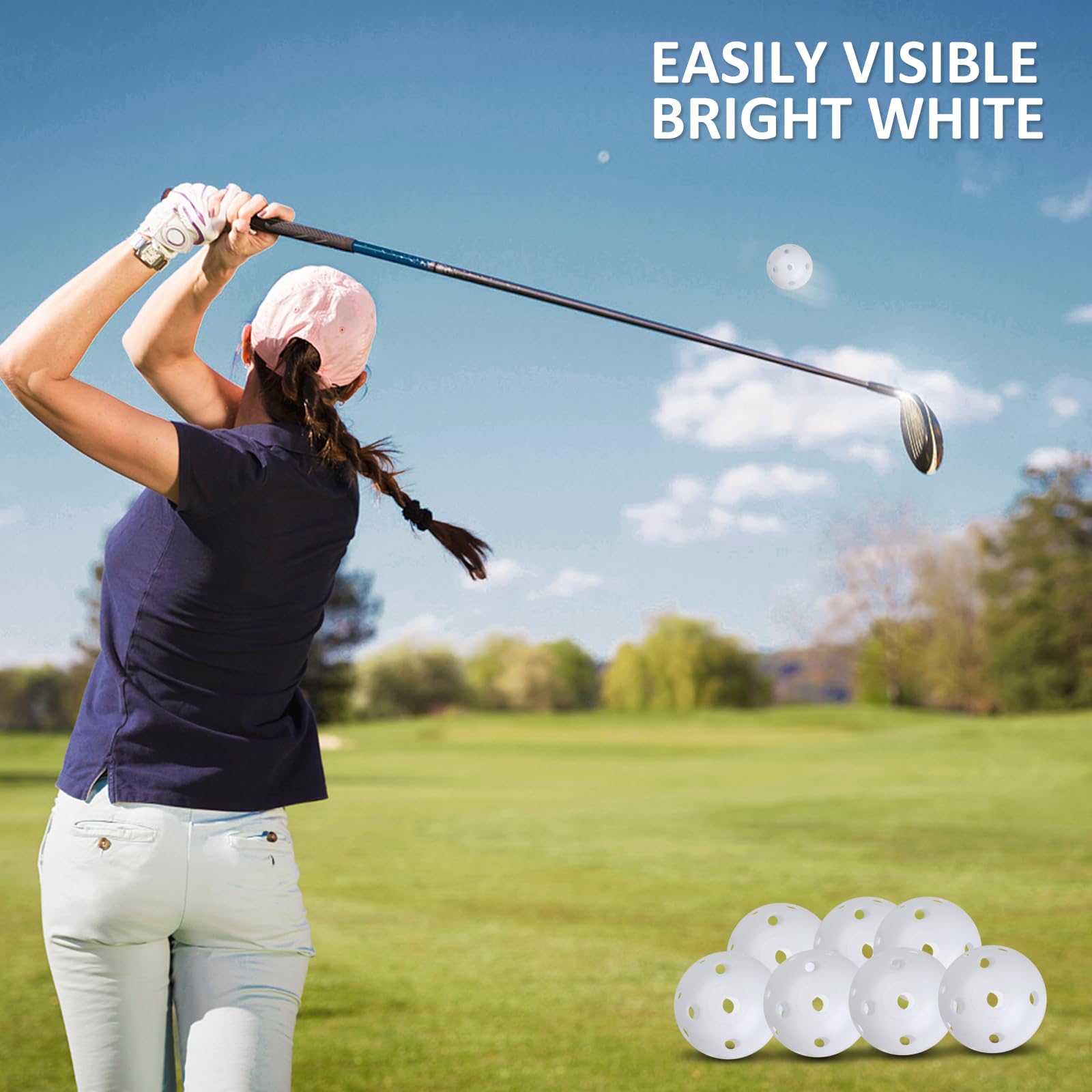 Joyberg Übungsgolfbälle, 42 mm, Kunststoff-Golfbälle, Übungsgolfbälle für Hinterhof, Training, Golfbälle für Schwungübungen, 24 Stück