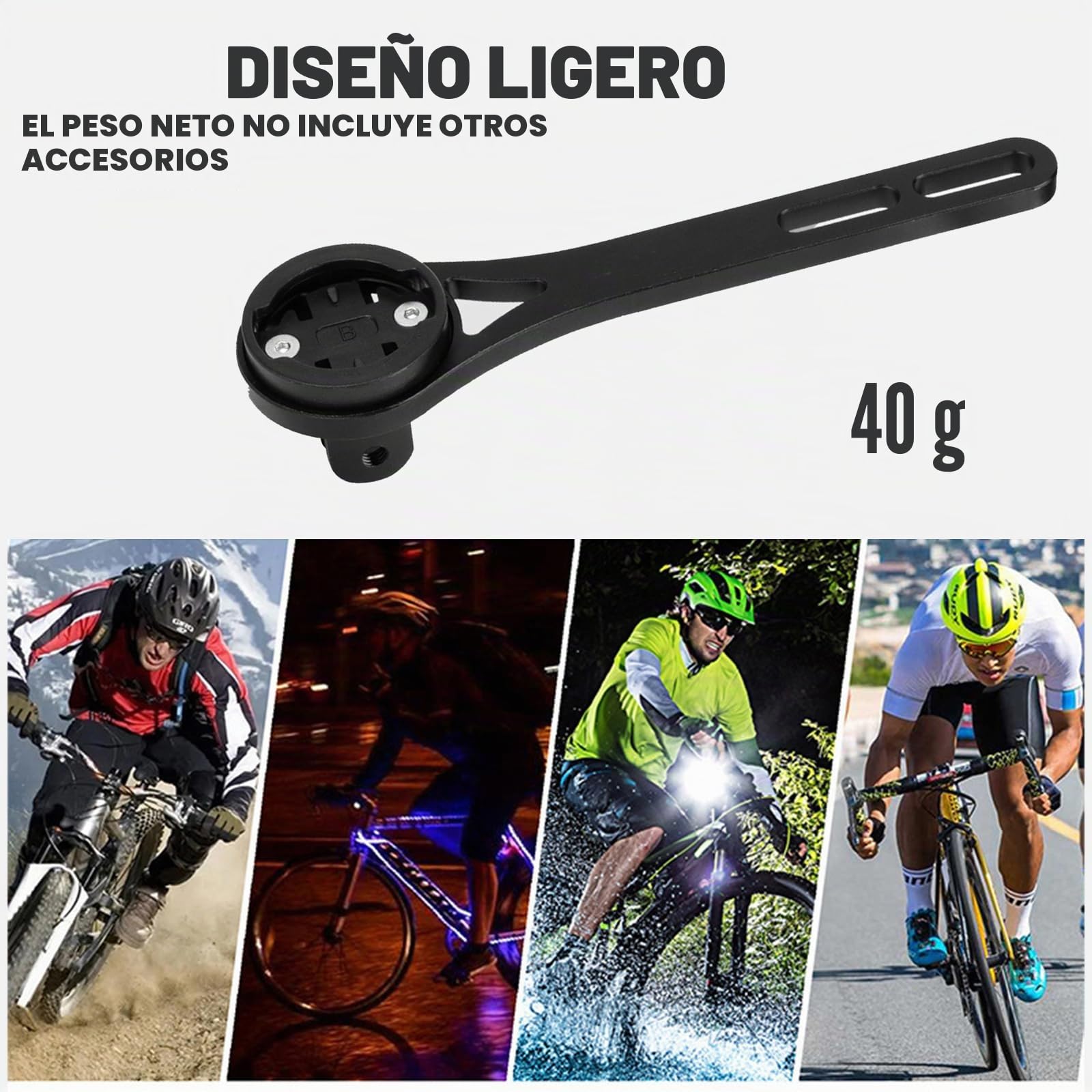 Soporte integrado para ordenador de bicicleta, soporte de bicicleta de aleación de aluminio con salida frontal, soportes para Wahoo, Garmin, Bryton, GIT, cámaras de acción y luz