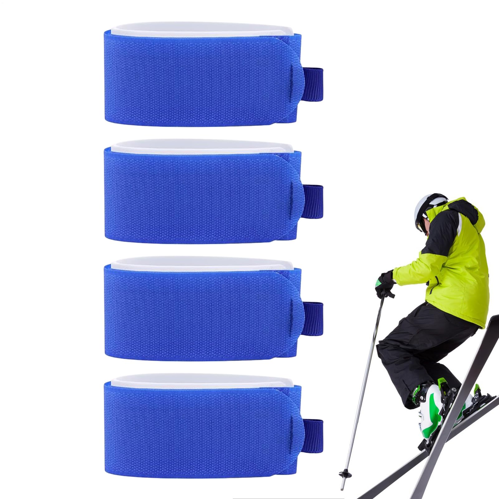Cinghie porta sci, lacci per snowboard e sci, 4 cinghie regolabili in nylon, cinghie per il trasporto, accessori per sport invernali