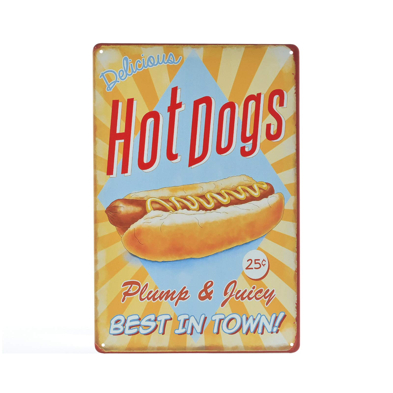 SMAZDFXX Vintage Metal Sign - hotdogs Fast Food Shop Tin Sign Wall Decor prints 8"x12"