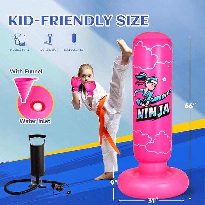 Guantes de Boxeo para Niños con Bolsa Inflable Ninja miniatura 2