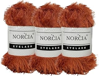 Eyelash Yarn Fun Fur Yarn(3 * 100g-3.5oz) (3 * 153yds-140mt) Fuzzy Premium Soft Crochet DIY Hand Knitting 100% Polyester