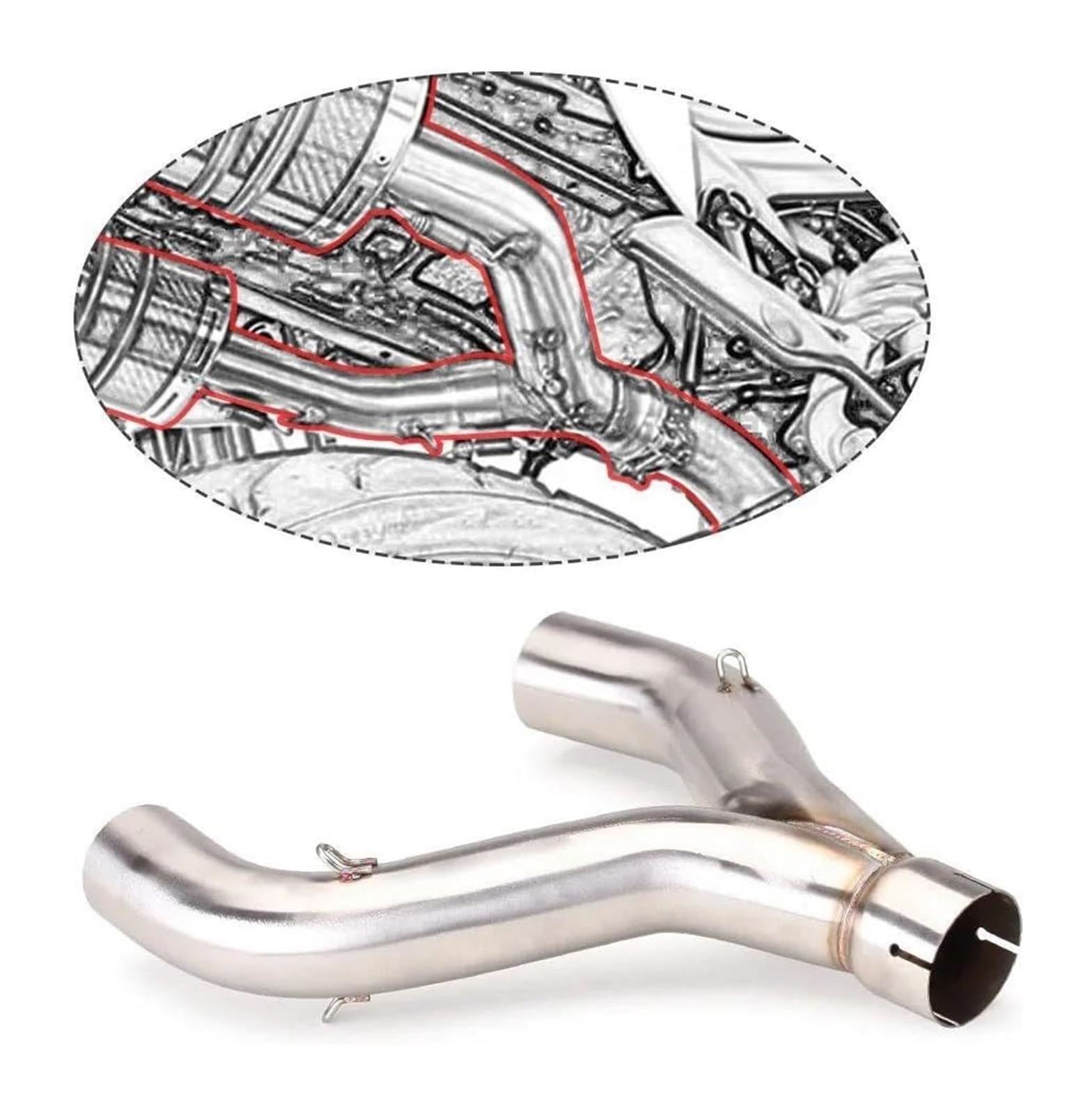 Tubo De Enlace Medio Escape para A&prilia para Shiver 900 2017-2021 Silenciador De Motocicleta Tubo De Conexión Intermedia Escape Silenciadores De Extremo De Motocicleta