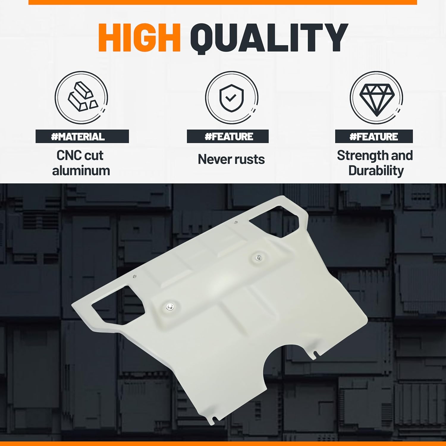 ECOTRIC Front Skid Plate Compatible with 2005-2015 Toyota Tacoma 2.7L 4.0L Engine Splash Shield Under Tray Skid Plate Replace for PT212-35075
