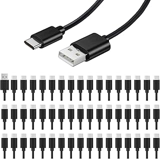 weishan 50-Pack USB C Charger Cable - Multipack 20W USB to Type-C Bulk Charging Cords, USB 2.0 for Phones and Tablets, 3.3ft