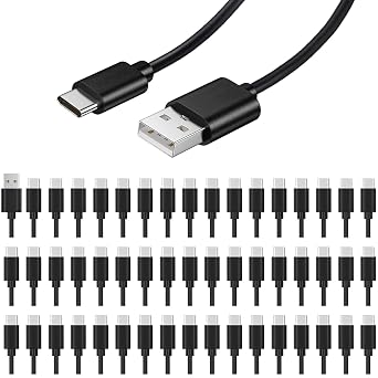 weishan 50-Pack USB C Charger Cable - Multipack USB to Type-C Bulk Charging Cords, USB 2.0 for Phones and Tablets, 3.3ft