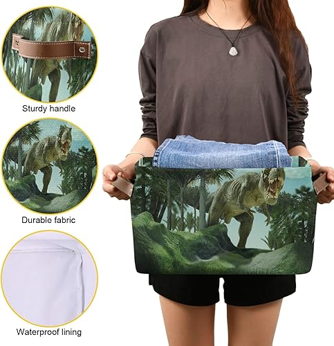 Miniatura 22 de AUUXVA Cesta de almacenamiento de estrellas de mar tropical, playa, conchas marinas, caja de almacenamiento de lona duradera plegable para juguetes