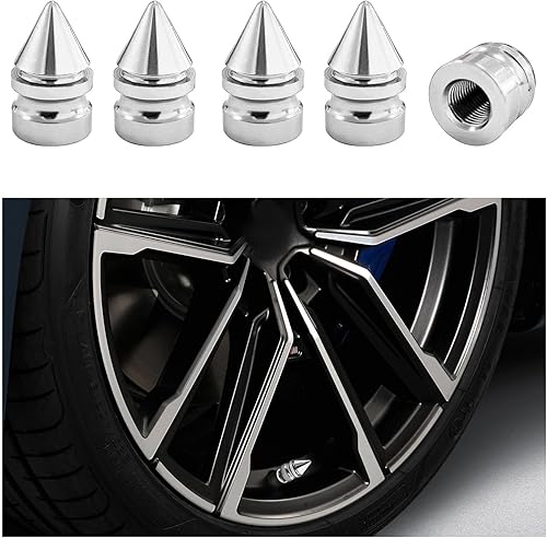 5 piezas de tapas de válvula de neumático de coche, cubiertas de vástago de válvula de rueda de aluminio con puntas, tapas de polvo de llanta