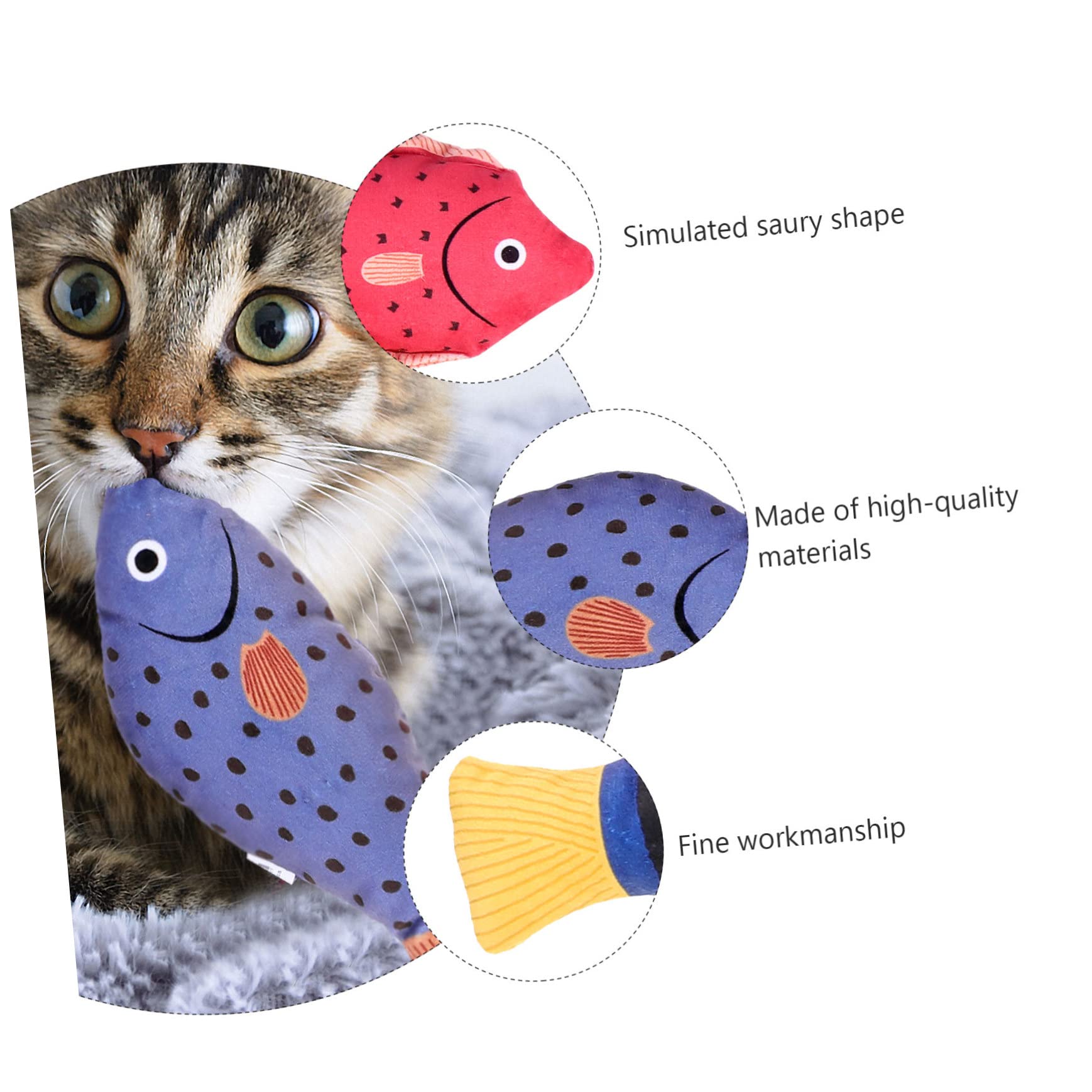 Happyyami 12stücke Katzenminze Spielzeug Kreative Plüschfischspielzeuge Für Interaktives Spielen Mit Katzen Squeaky Und Weich Für Katzen Und Kätzchen Teiliges