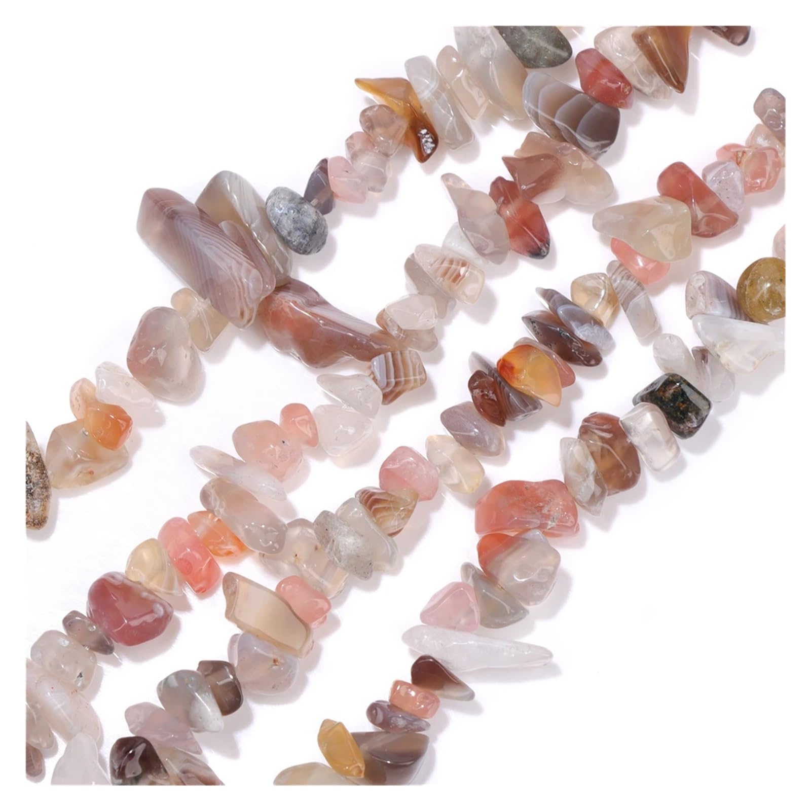 Piedras para Pulseras Cuentas de ágata irregulares 5-8 mm, malaquita, amazonita, ópalo, cuarzo, gemas y grava for la fabricación joyas(Light yellow,About 32inch)